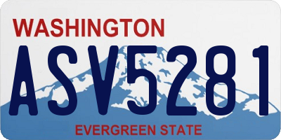 WA license plate ASV5281