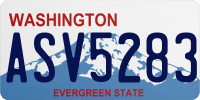 WA license plate ASV5283