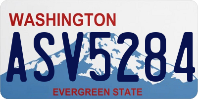 WA license plate ASV5284