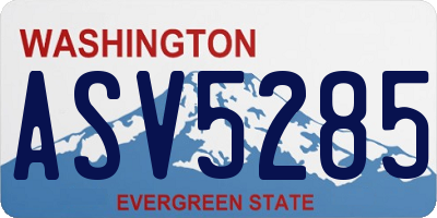 WA license plate ASV5285