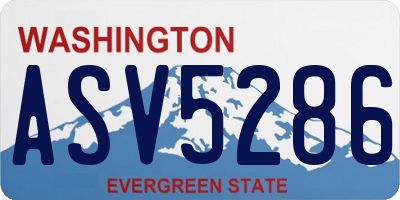 WA license plate ASV5286