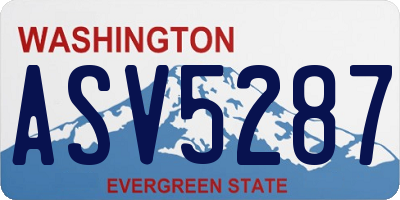 WA license plate ASV5287