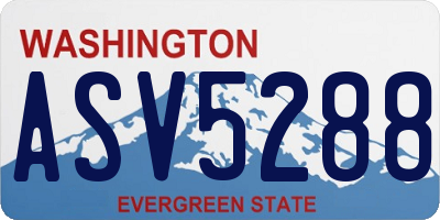 WA license plate ASV5288