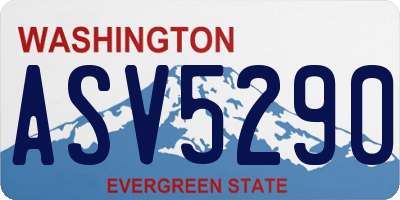 WA license plate ASV5290