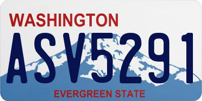 WA license plate ASV5291