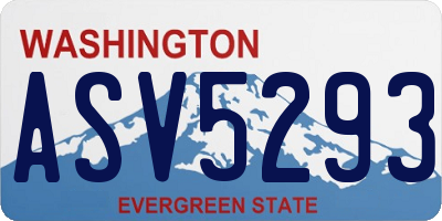 WA license plate ASV5293