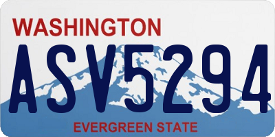 WA license plate ASV5294