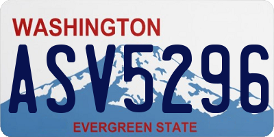 WA license plate ASV5296