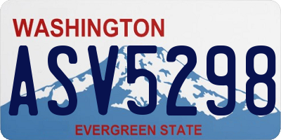 WA license plate ASV5298