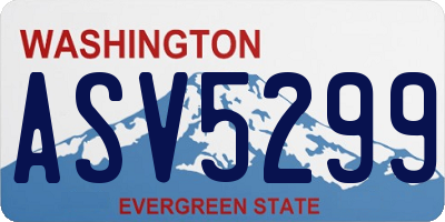 WA license plate ASV5299