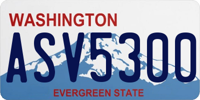 WA license plate ASV5300