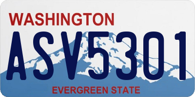 WA license plate ASV5301