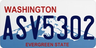 WA license plate ASV5302