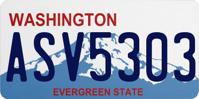 WA license plate ASV5303