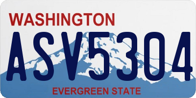 WA license plate ASV5304