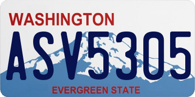 WA license plate ASV5305