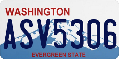 WA license plate ASV5306