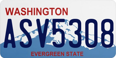 WA license plate ASV5308