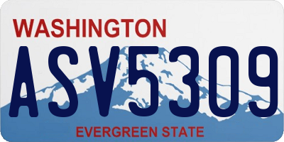 WA license plate ASV5309
