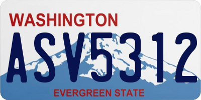WA license plate ASV5312