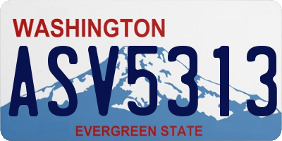 WA license plate ASV5313