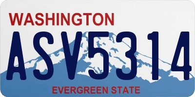 WA license plate ASV5314