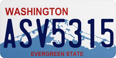 WA license plate ASV5315