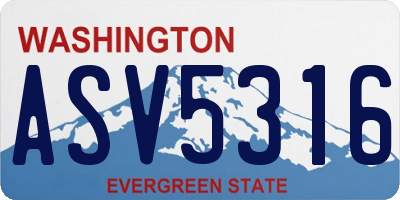 WA license plate ASV5316