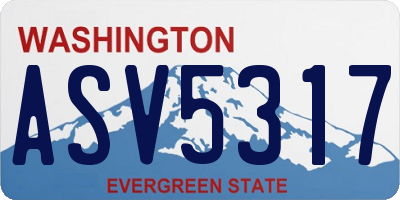 WA license plate ASV5317