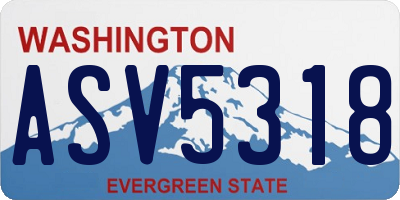 WA license plate ASV5318