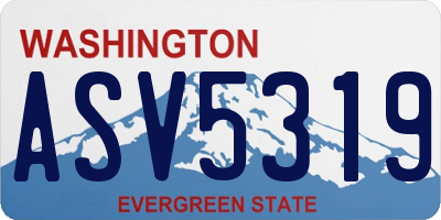 WA license plate ASV5319