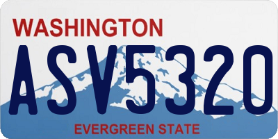 WA license plate ASV5320