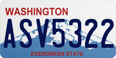 WA license plate ASV5322