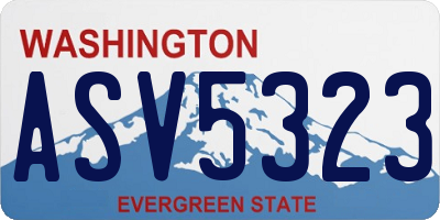 WA license plate ASV5323