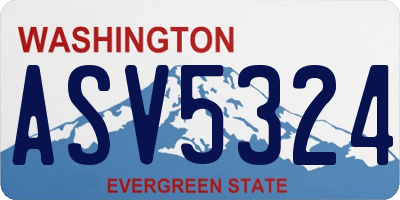 WA license plate ASV5324
