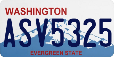 WA license plate ASV5325