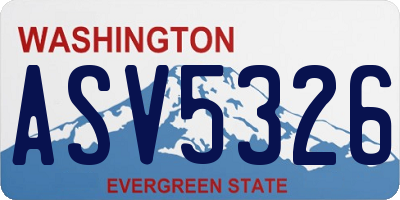 WA license plate ASV5326