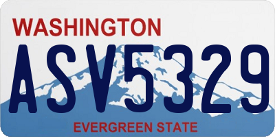 WA license plate ASV5329