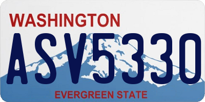 WA license plate ASV5330