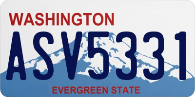 WA license plate ASV5331