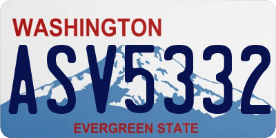 WA license plate ASV5332