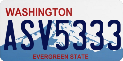 WA license plate ASV5333