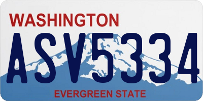 WA license plate ASV5334