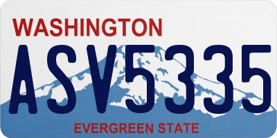 WA license plate ASV5335