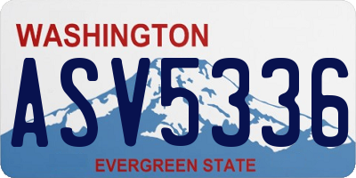 WA license plate ASV5336