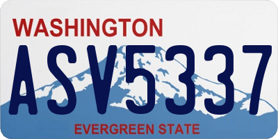 WA license plate ASV5337