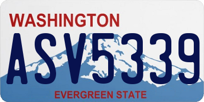 WA license plate ASV5339