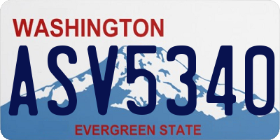 WA license plate ASV5340