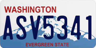 WA license plate ASV5341