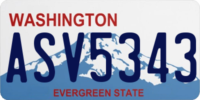 WA license plate ASV5343